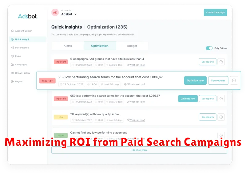 Maximizing ROI from Paid Search Campaigns